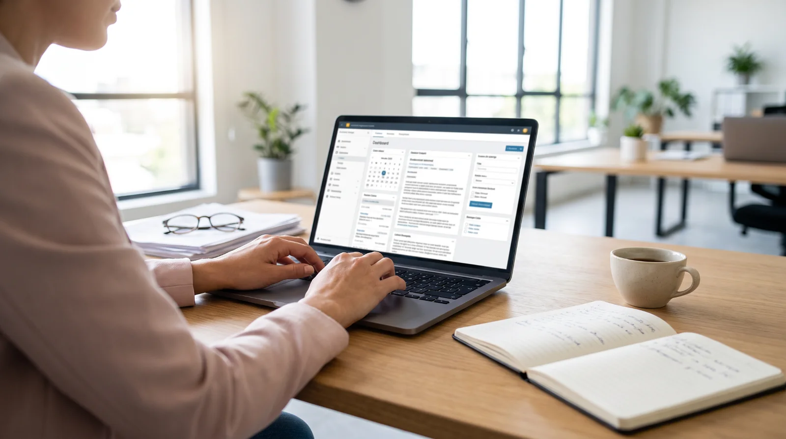 Digital publishing professional working on an editorial workflow